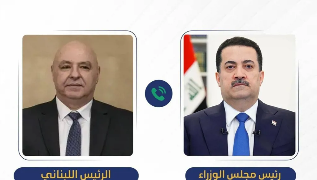 الرئيس عون ورئيس الحكومة العراقية يبحثان تطورات الأوضاع في لبنان