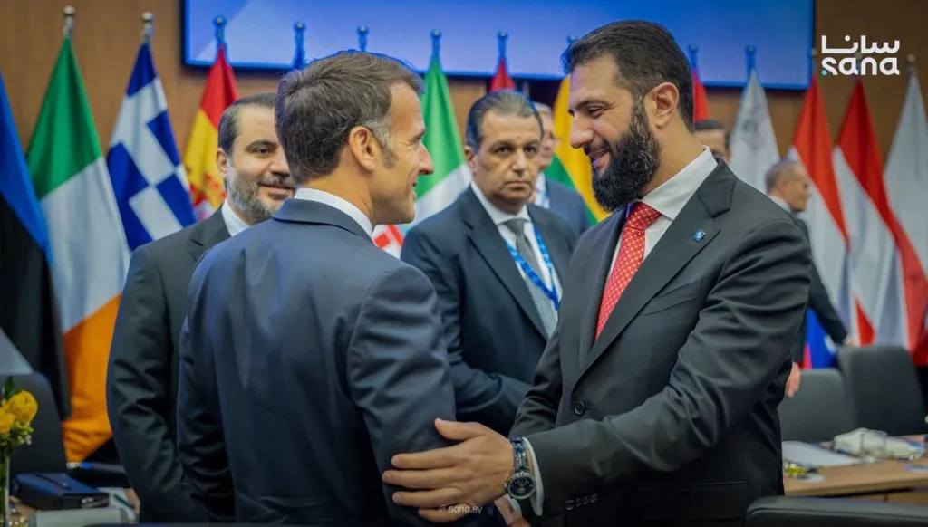 الرئيس أحمد الشرع ونظيره الفرنسي (سانا).