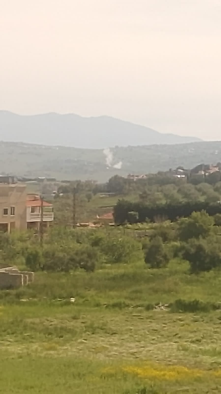 صورة متداولة لقصف مدفعي إسرائيلي على الحارة الشمالية لبلدة حولا في جنوب لبنان