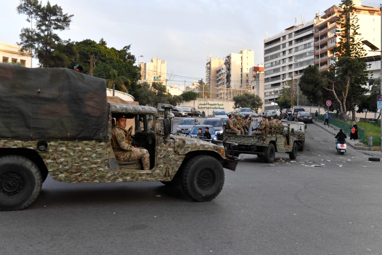 الجيش اللبناني في منطقة فردان - بيروت. (حسام شبارو)