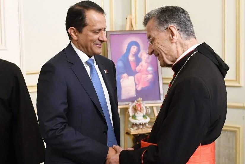 لقاء الراعي وسفير دولة قطر في لبنان (بكركي).