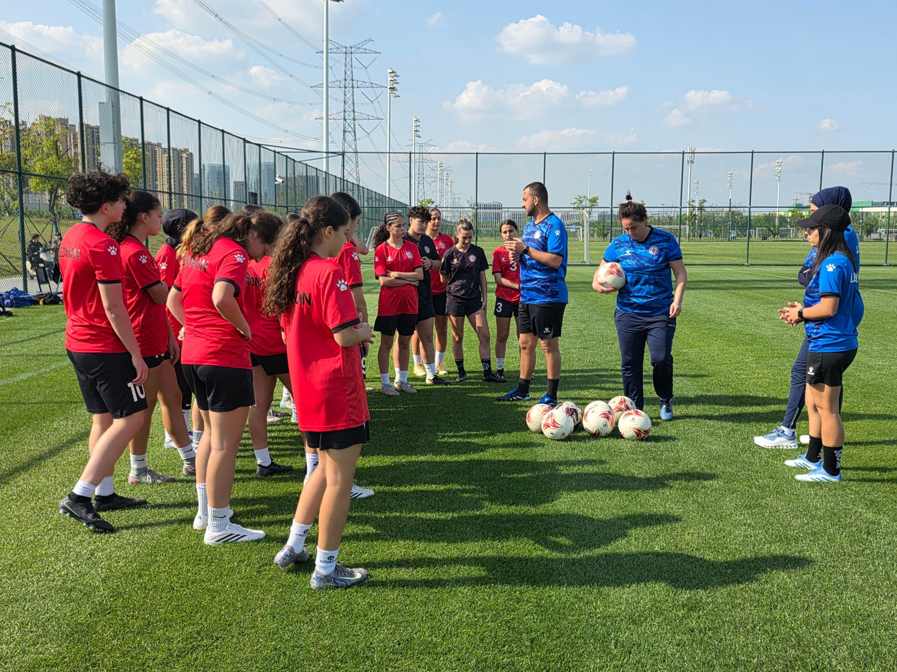 من استعدادات منتخب لبنان للناشئات لكأس آسيا. (وكالات)