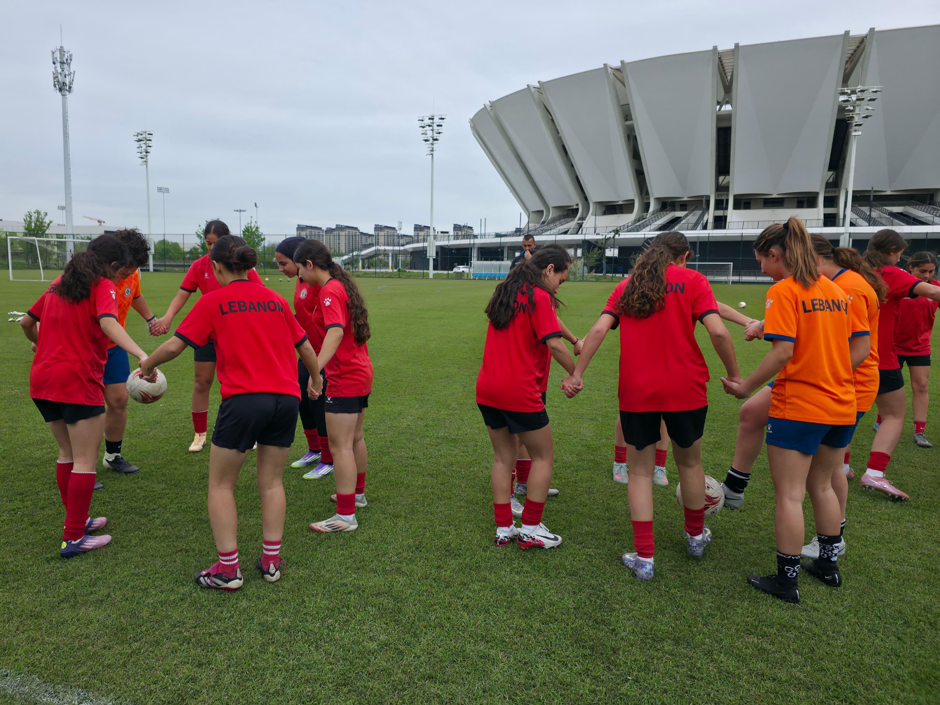 من استعدادات منتخب لبنان للناشئات لكأس آسيا. (وكالات)