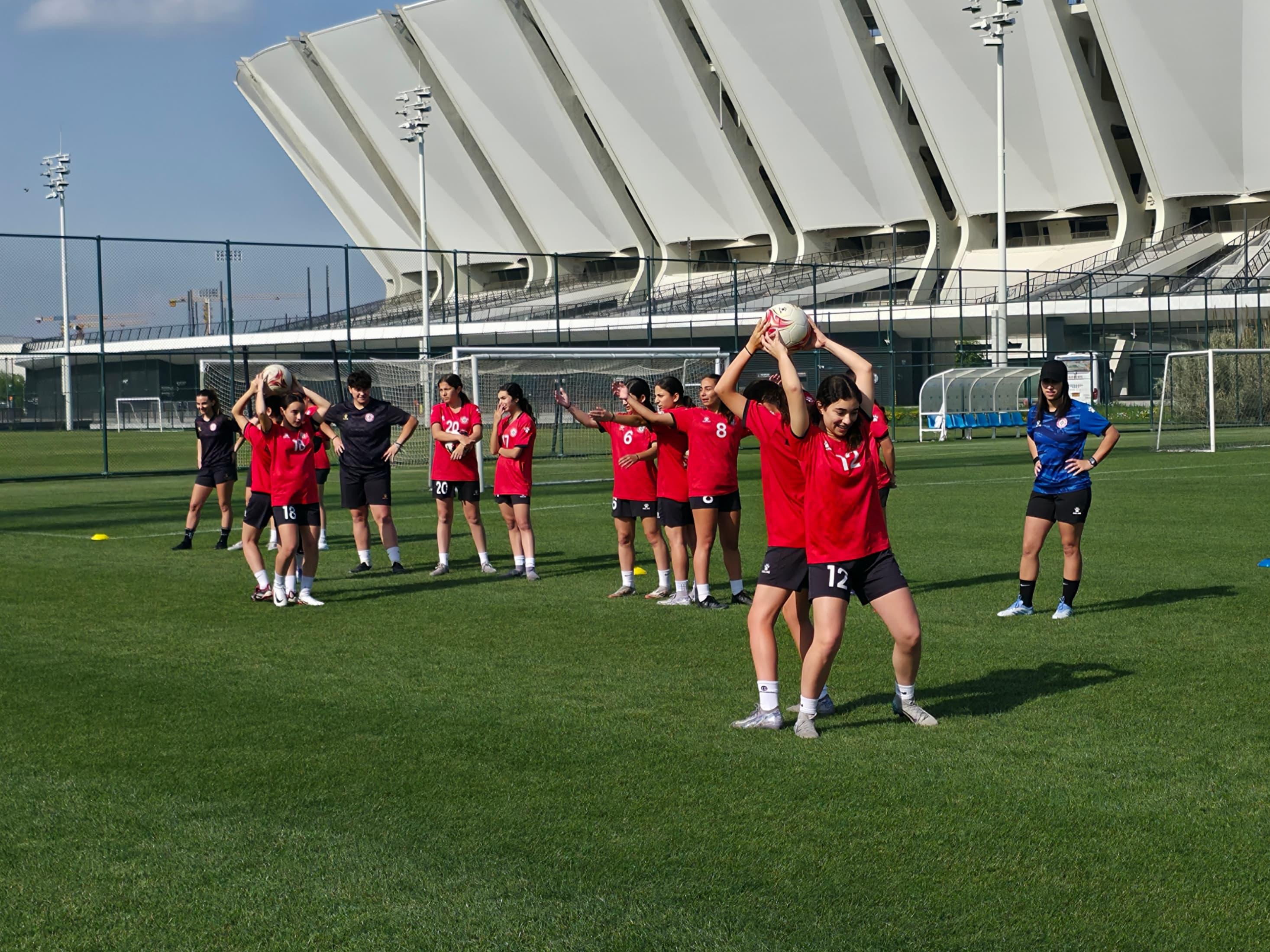 من استعدادات منتخب لبنان للناشئات لكأس آسيا. (وكالات)