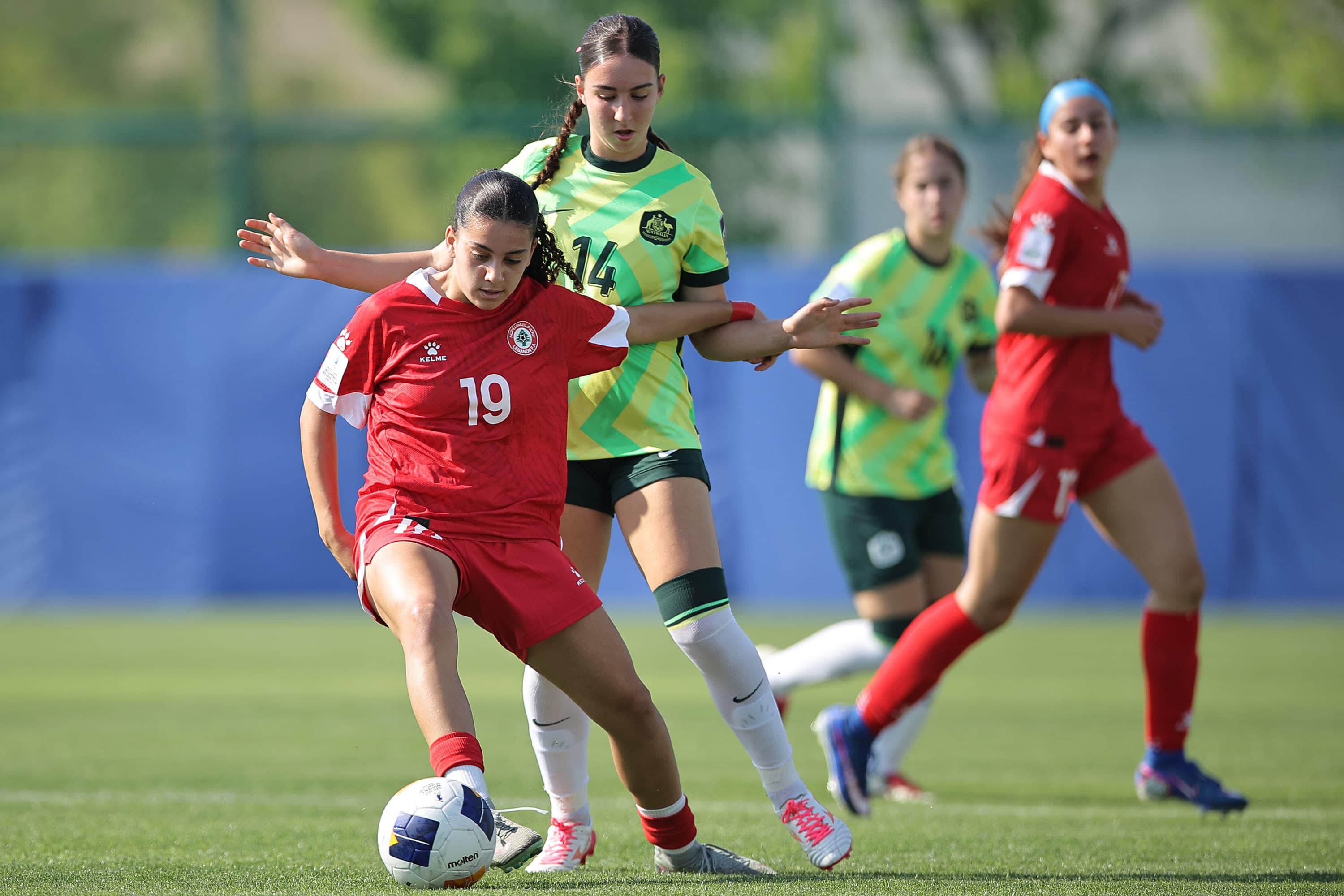 من مباراة لبنان وأستراليا. (وكالات)
