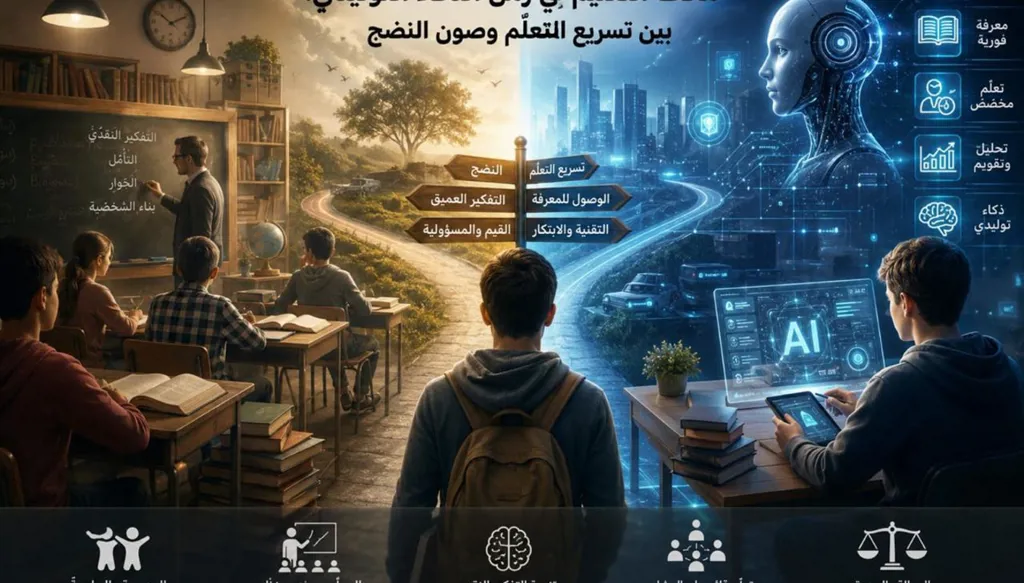 مآلات التعليم في زمن الذكاء التوليدي: بين تسريع التعلّم وصون النضج