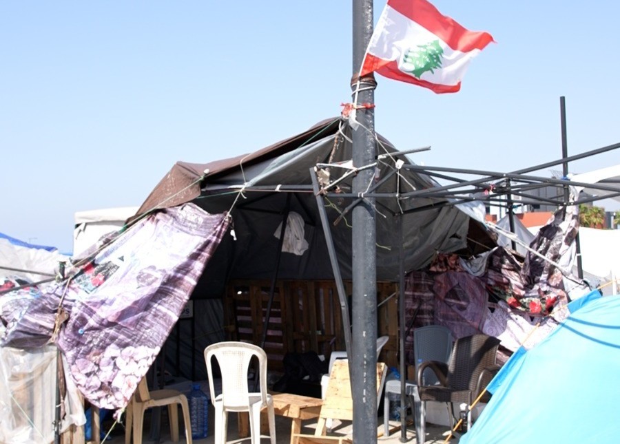 احدى خيم النازحين في 