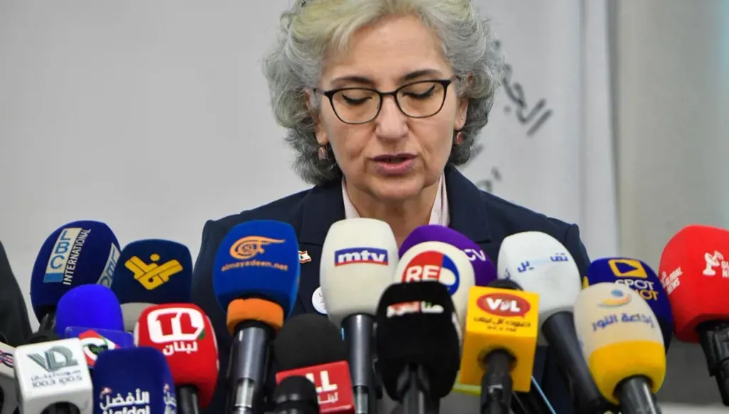 Press conference of Minister of Education Rima Karami. (Houssam Shbaro)