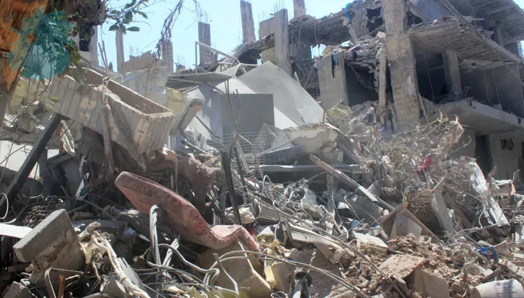 Destruction following airstrikes inside the city of Tyre in southern Lebanon (Ahmed Montash).