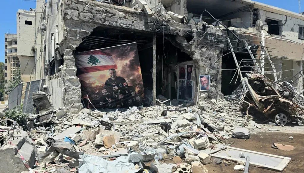 Images of State Security personnel who were killed in a strike on their headquarters in Nabatieh (Ahmed Montash).