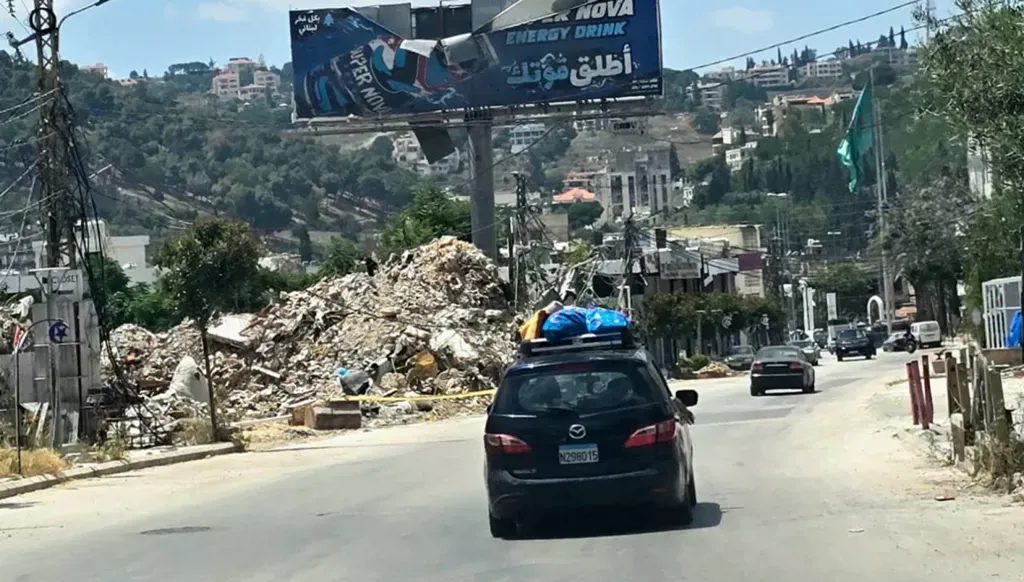 From in front of the Al Husseini Club in Nabatieh (Ahmed Montash).