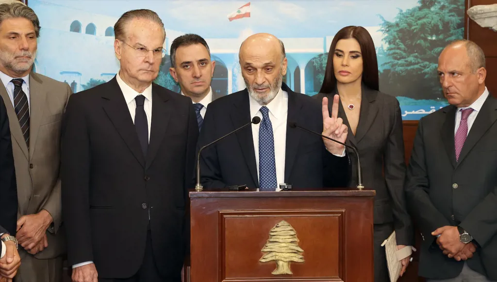 جعجع على رأس وفد في قصر بعبدا. 