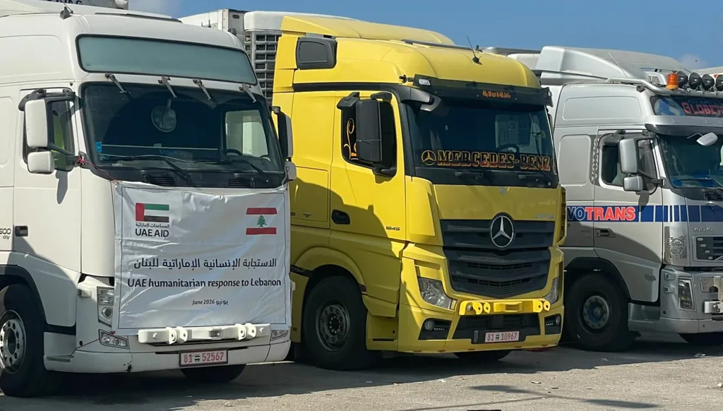 بالصور... وصول أولى دفعات المساعدات الإماراتية إلى لبنان