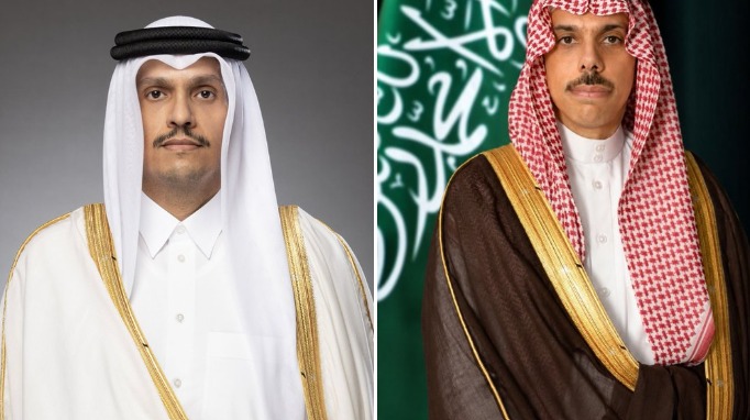 وزير الخارجية السعودي ونظيره القطري. (إكس)