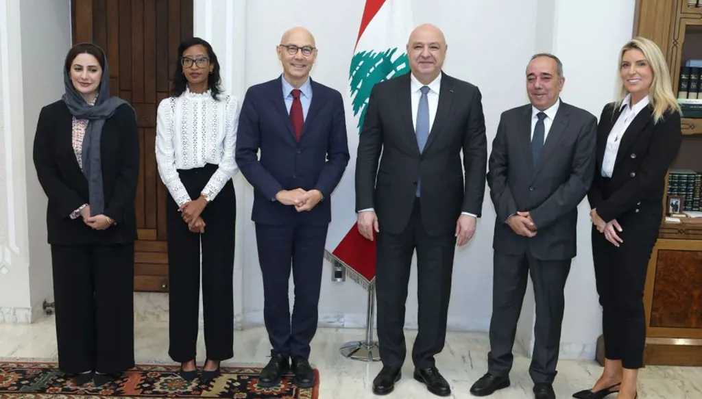 رئيس الجمهورية جوزف عون أثناء استقباله المفوض السامي للأمم المتحدة لحقوق الانسان فولكر تورك.