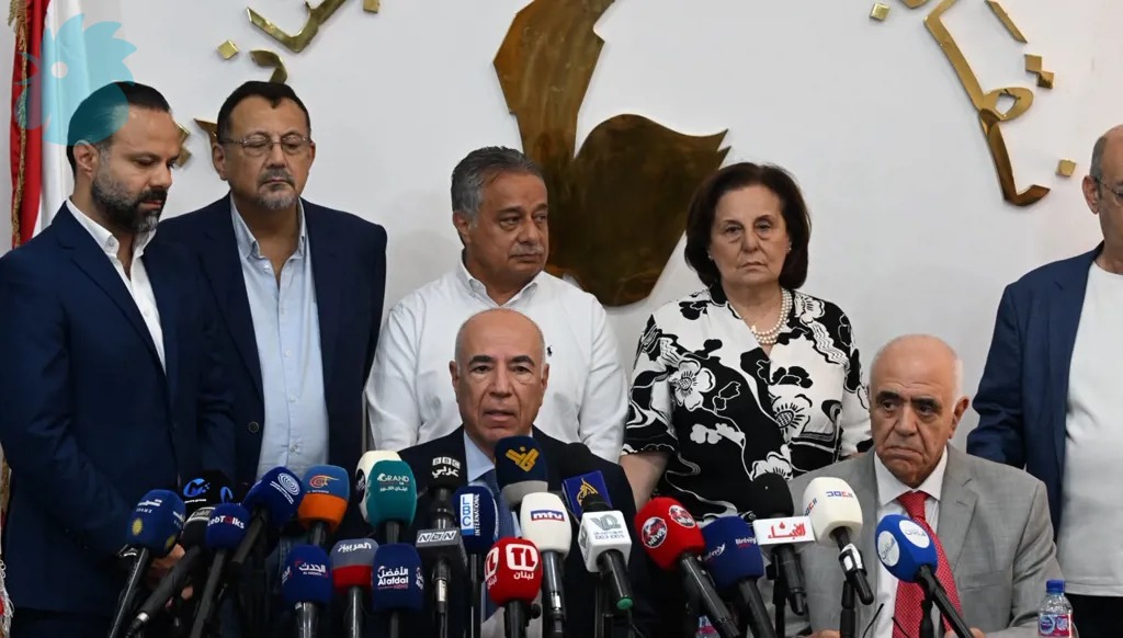 مؤتمر صحافي مشترك عقدته النقابتان في مقر نقابة الصحافة (حسام شبارو). 
