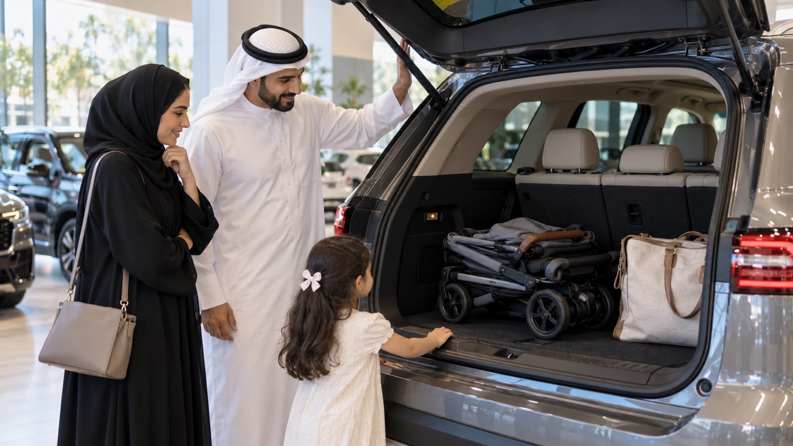 في الخليج، توسّع حضور النساء في سوق العمل وارتفاع قدرتهن الشرائية واستقلالهن في التنقل جعلهن فئة أساسية في سوق السيارات. (صورة مولّدة بالذكاء الاصطناعي)