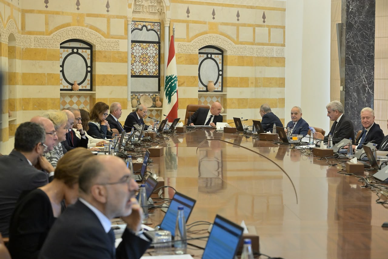 جلسة لمجلس الوزراء اللبناني برئاسة الرئيس جوزف عون في قصر بعبدا. (نبيل اسماعيل)