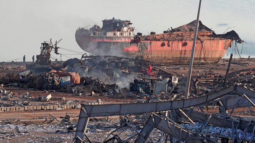 آثار الدمار جراء انفجار المرفأ (النهار)