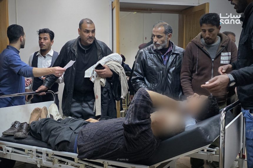 Image of an injured person from the explosion (SANA).