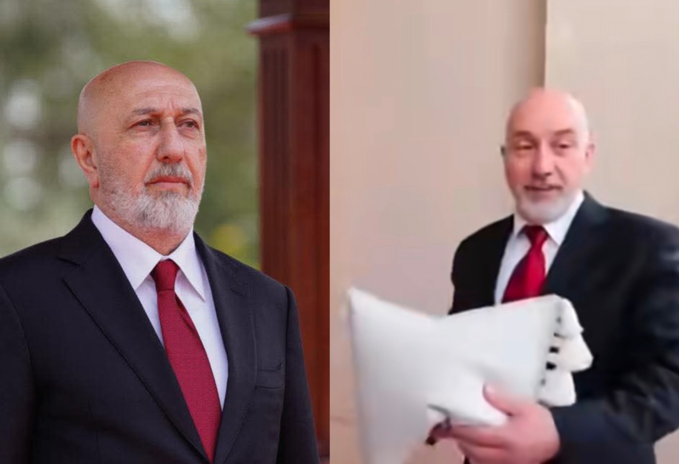 مقارنة بين صورة حقيقية لئاميدي (الى اليسار) وأخرى ملتقطة من الفيديو المتناقل (الى اليمين)