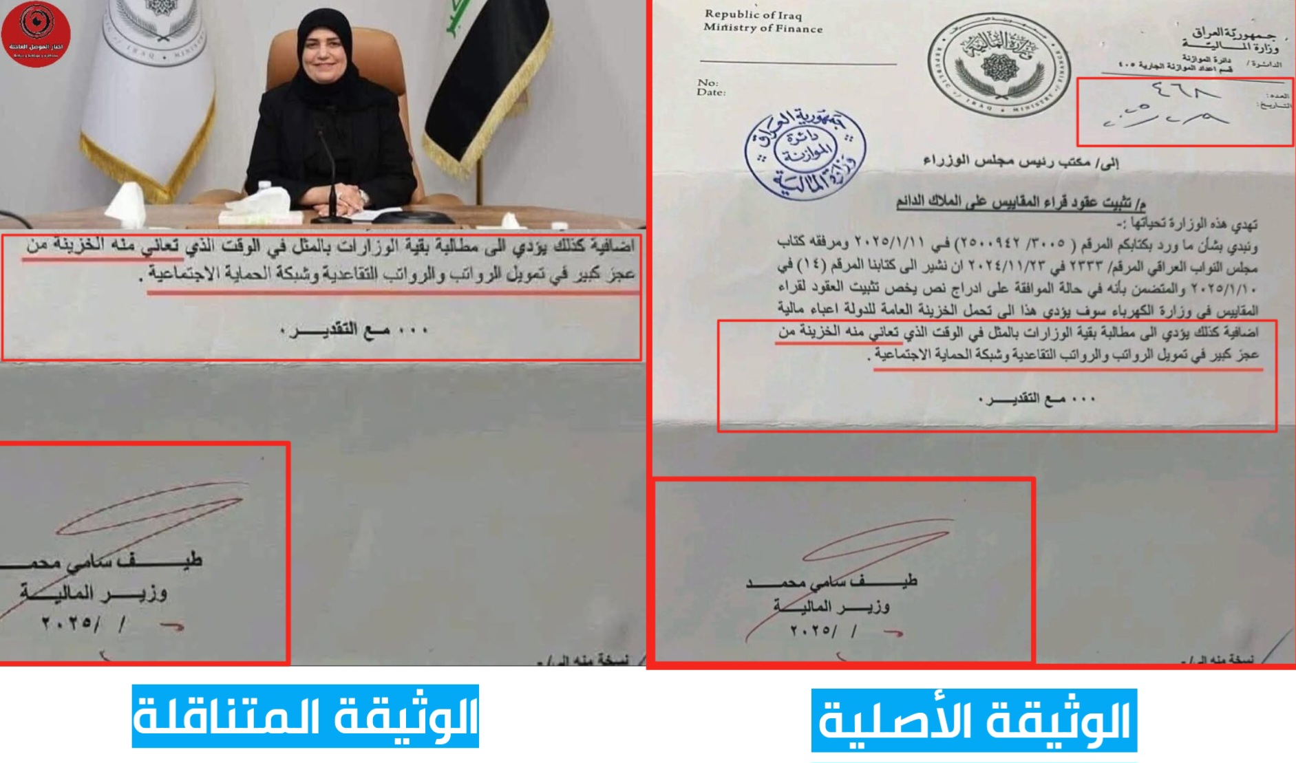 التطابق بين الوثيقتين الأصلية والمتناقلة