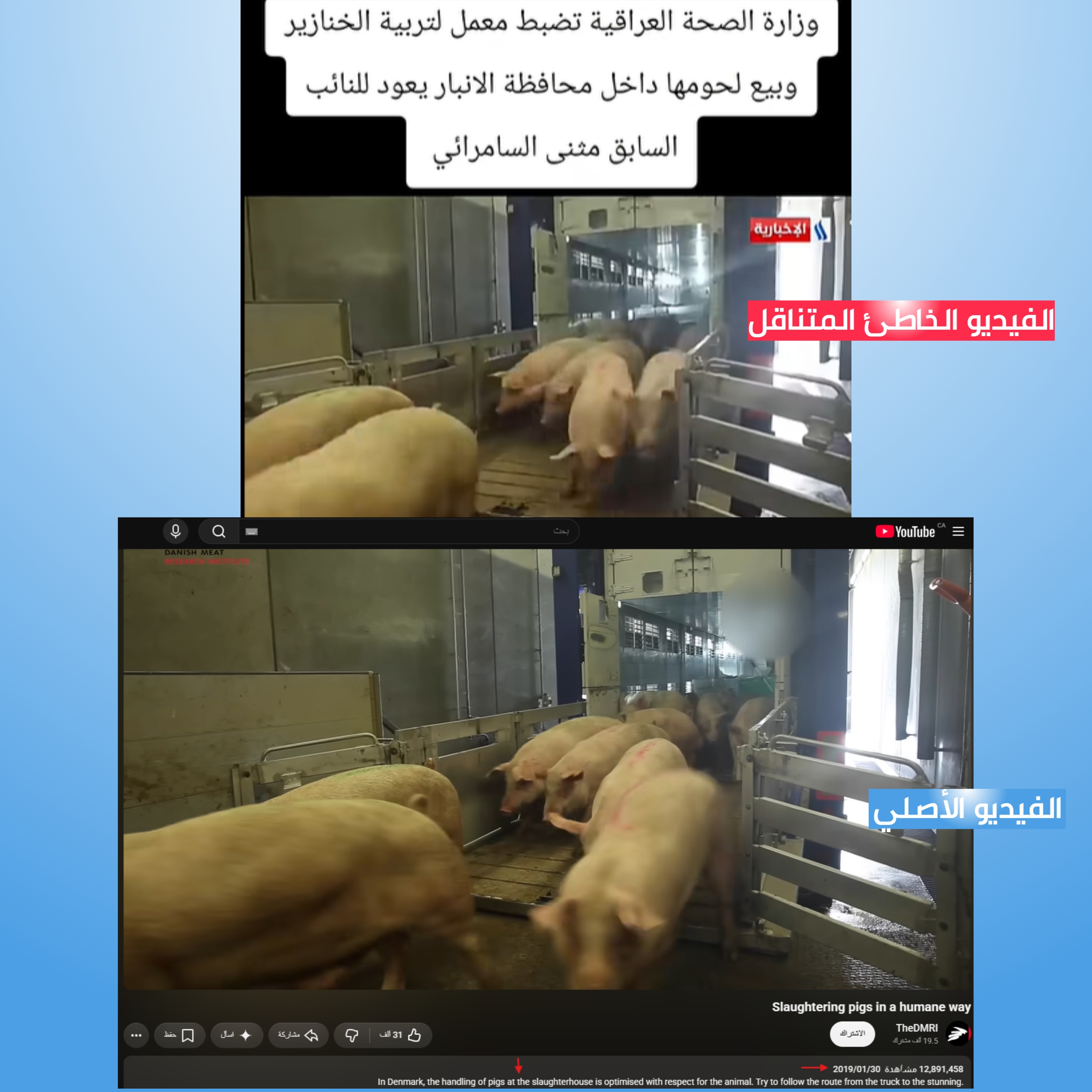 لقطات شاشة توضيحية تبيّن السياق الحقيقي للمشاهد