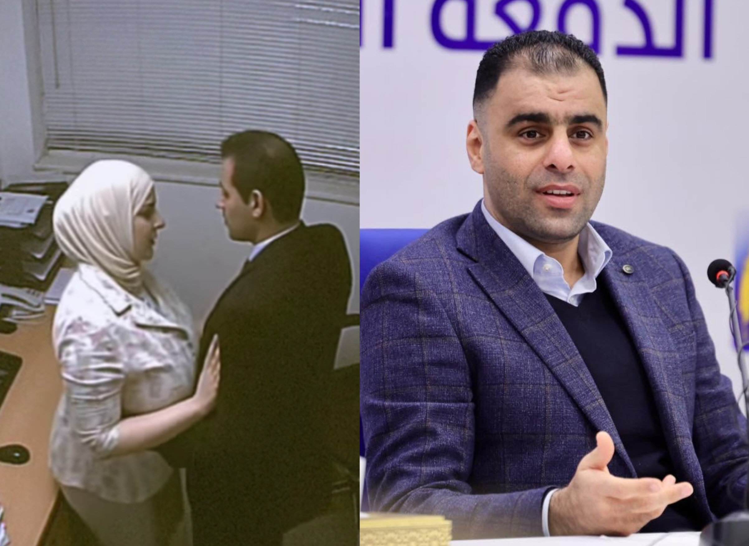 صورة توضح الاختلاف بين شكل صفاء الكناني والشخص الظاهر في الفيديو