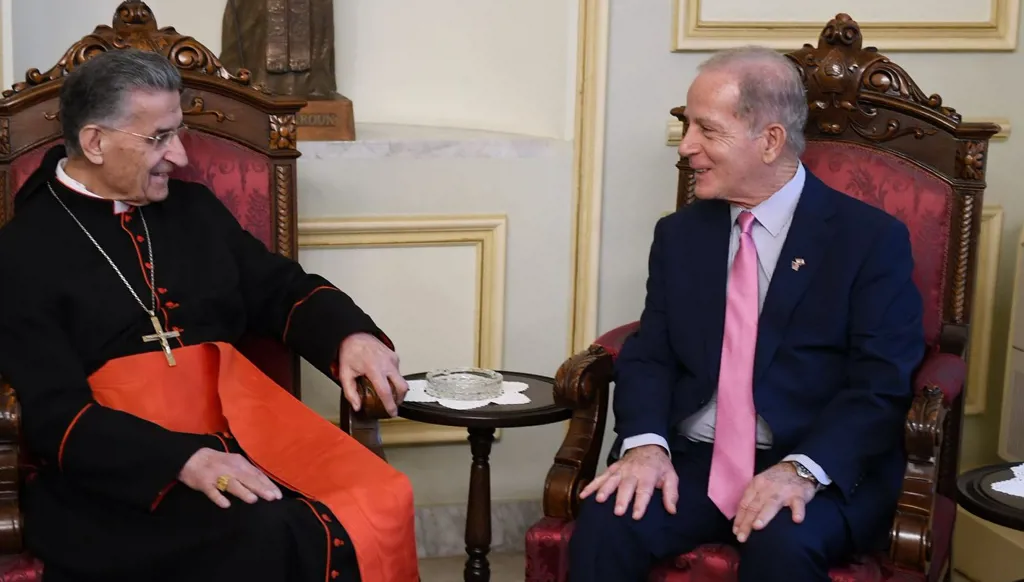 السفير الأميركي من بكركي: التزام بعدم استهداف القرى المسيحية جنوباً… ولا سلام من دون تفاوض