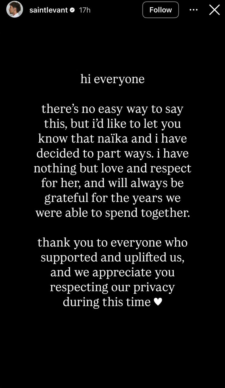 رسالة سانت ليفانت عبر إنستغرام.