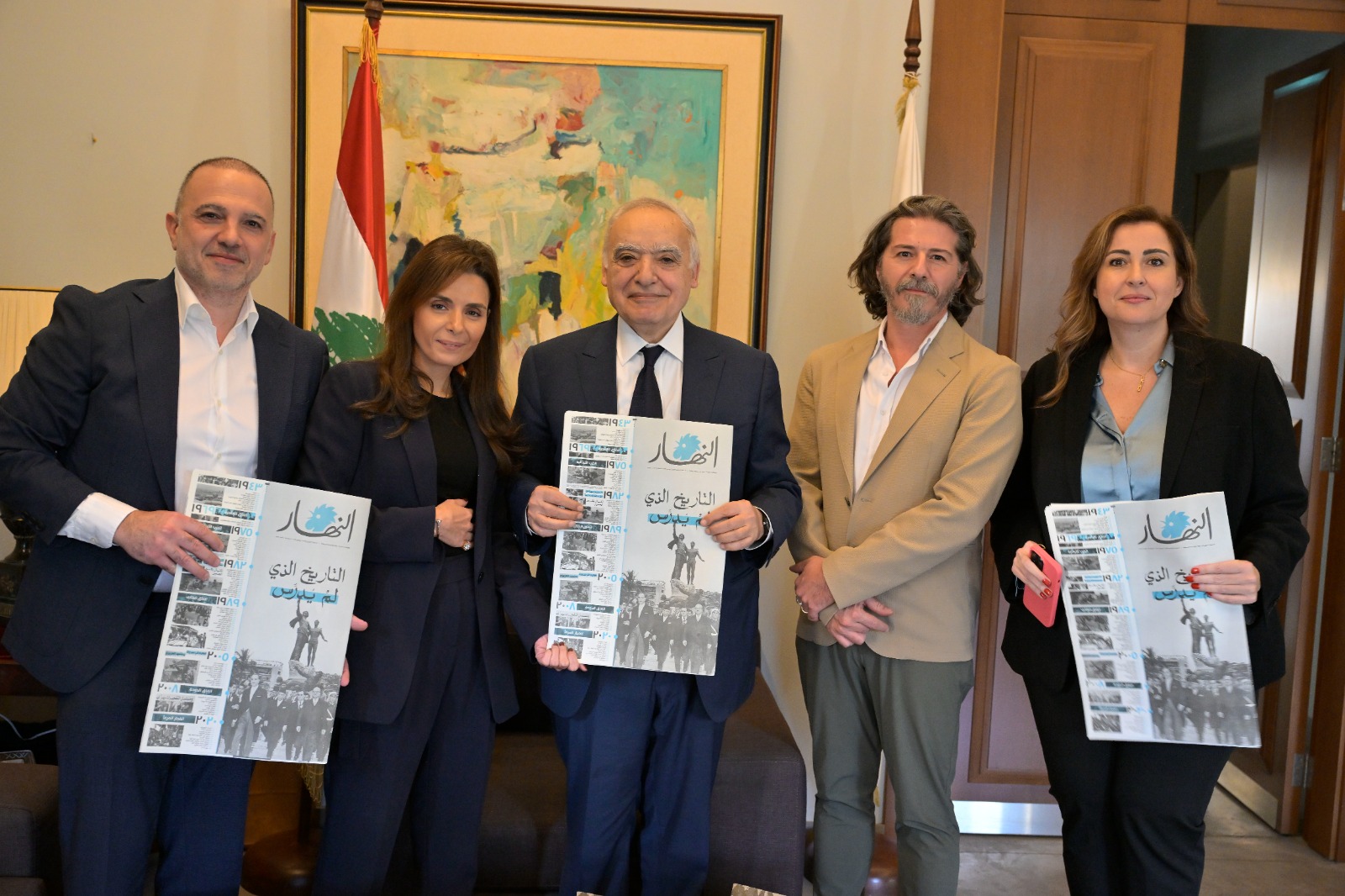 وفد النهار ولقاء مع غسان سلامة (نبيل اسماعيل).