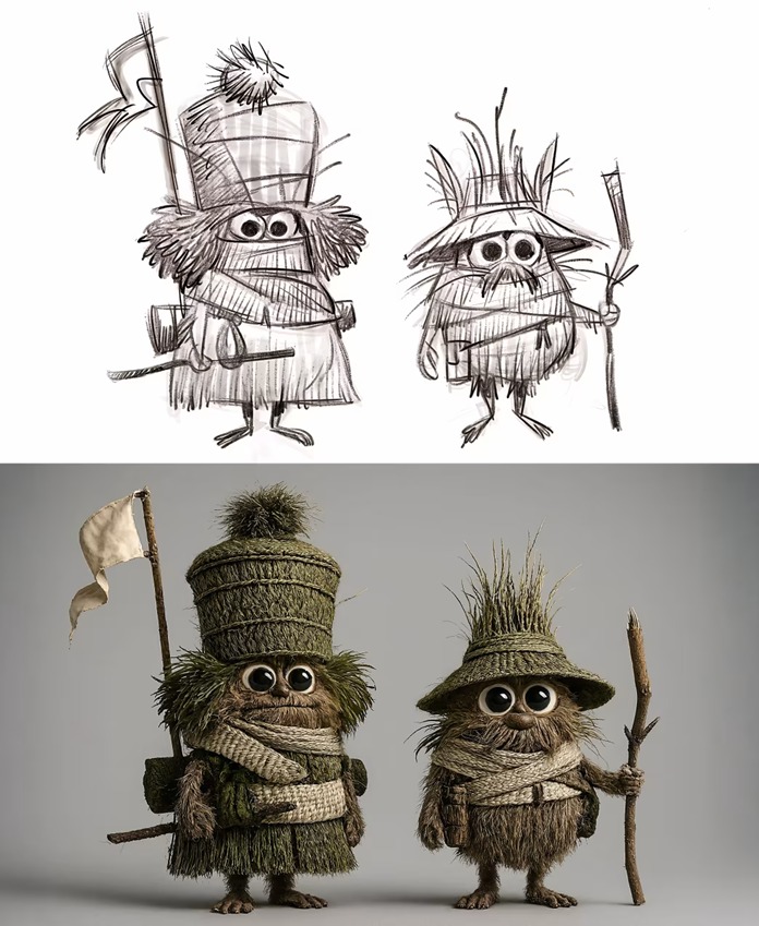 فريق الإنتاج يوظف فنانين لرسم اسكتشات تُستخدم لاحقاً في أدوات OpenAI. (الصورة: Critterz Film Ltd.)