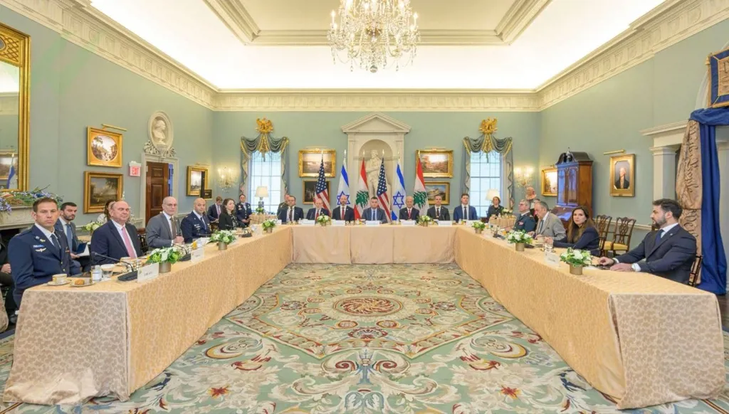 الجولة الرابعة من المفاوضات بين لبنان وإسرائيل (أ ف ب).
