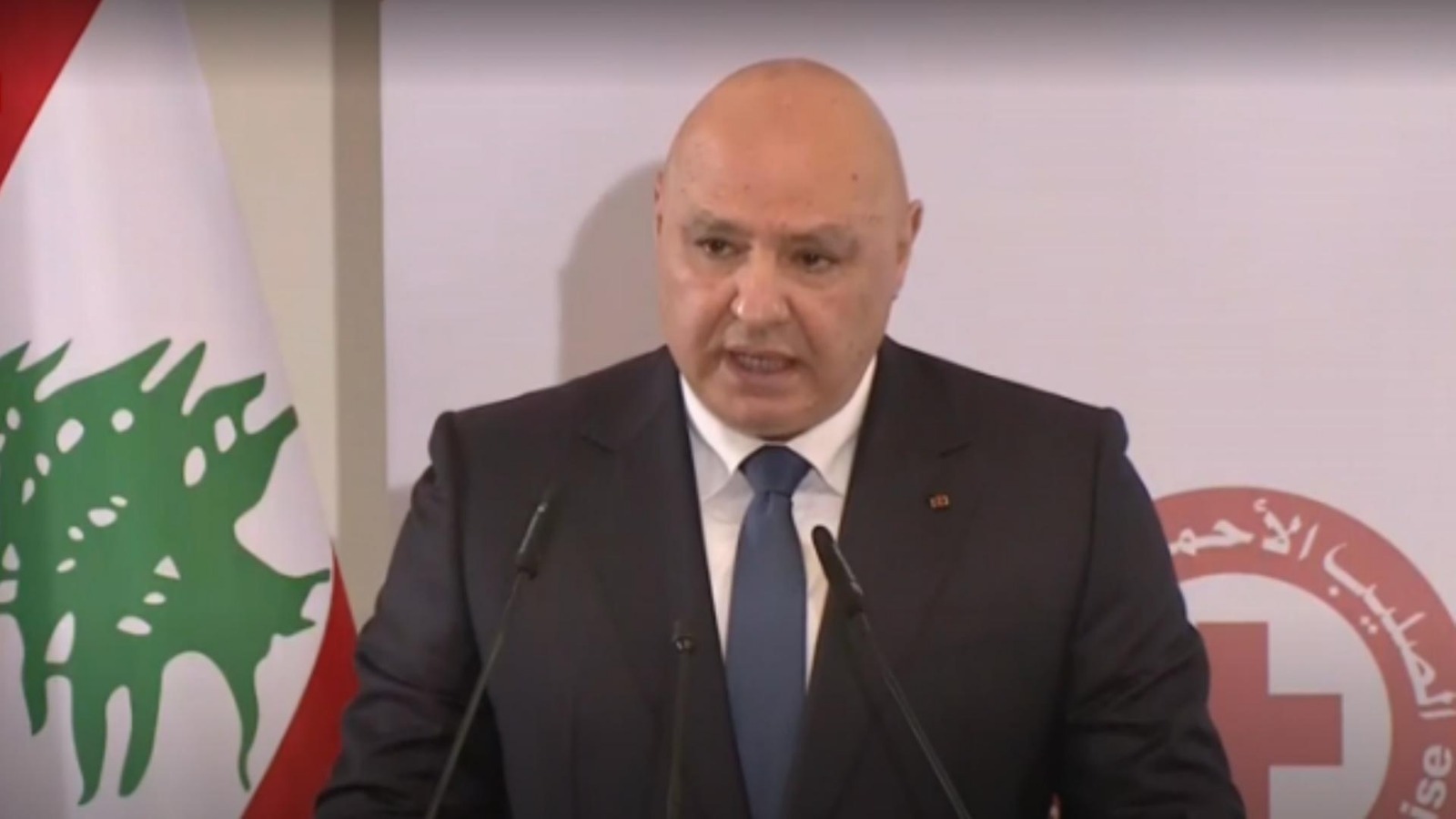 الرئيس اللبناني جوزف عون خلال المؤتمر الإقليمي الـ12 للصليب الأحمر والهلال الأحمر في الشرق الأوسط وشمال أفريقيا