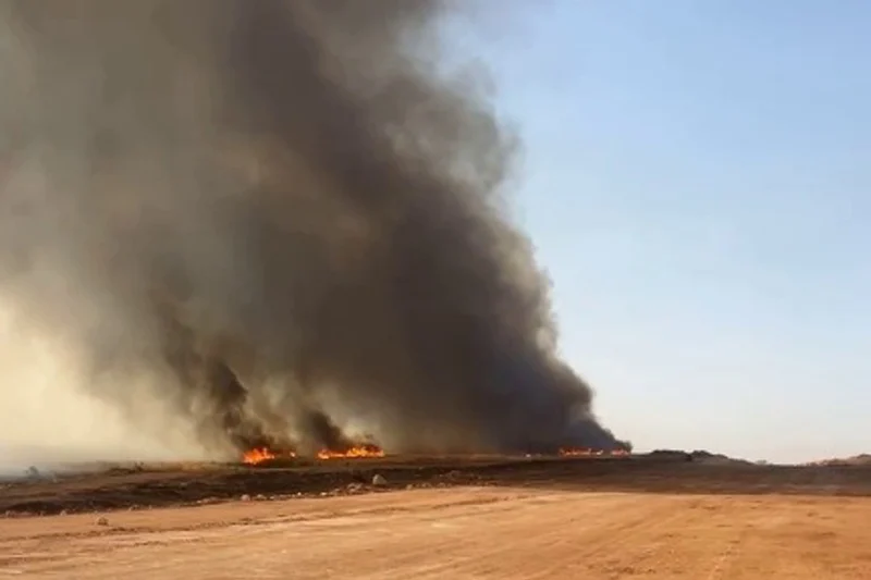 حرائق في المحاصيل الزراعية بالمغرب (إكس).