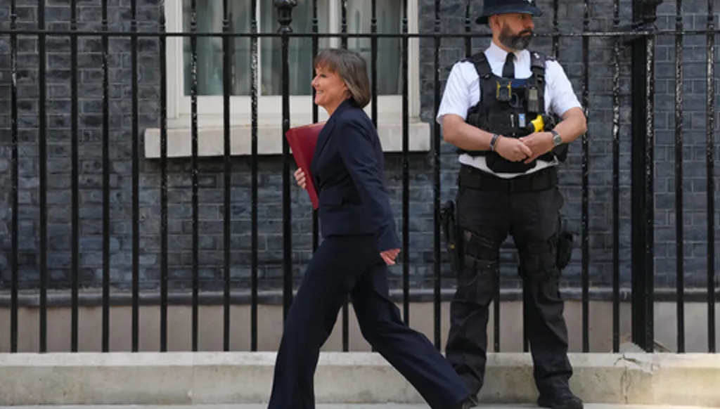 Secretary of State for Wales Jo Stevens arrives for a cabinet meeting in Downing Street, London, Tuesday, May 12, 2026 as Britain's Prime Minister Keir Starmer is facing the biggest threat yet to his authority after a growing number of disaffected lawmakers called for him to step down.(AP Photo/Kirsty Wigglesworth)