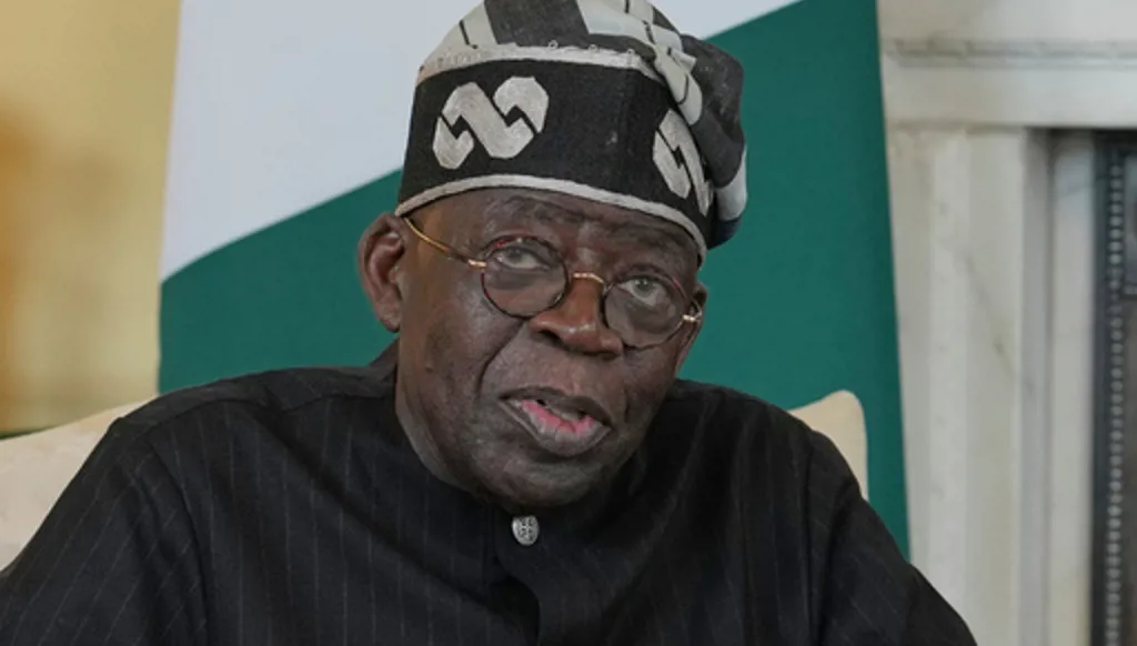 FILE -Nigerian President Bola Tinubu speaks to the media ahead of his meeting with Britain's Prime Minister Keir Starmer inside 10 Downing Street in London, Thursday, March 19, 2026. (AP Photo/Kin Cheung, Pool, File)