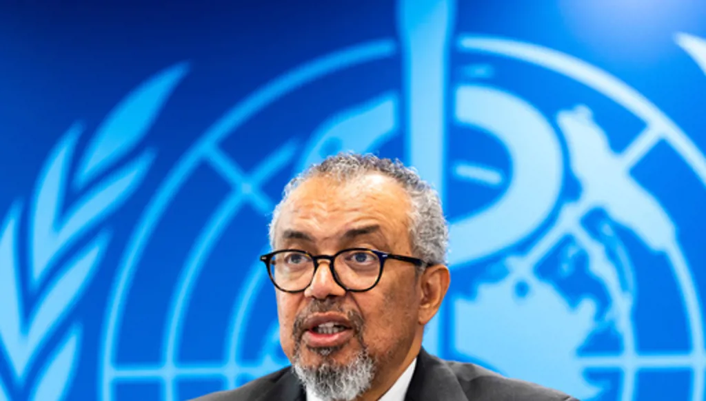 World Health Organization Director-General Tedros Adhanom Ghebreyesus speaks to the media following an emergency committee during a press conference at its headquarters in Geneva, Switzerland, Wednesday, May 20, 2026. (Salvatore Di Nolfi/Keystone via AP)