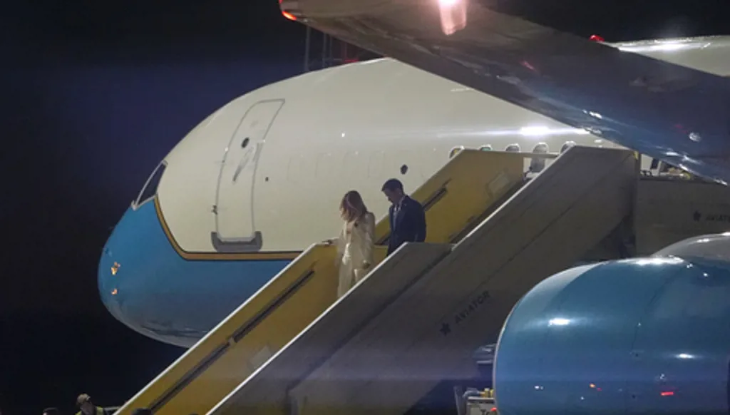 Secretary of State Marco Rubio arrives with his wife Jeanette at Malmo Airport, Friday, May 22, 2026, in Malmo-Sturup, Sweden, ahead of a NATO foreign ministers meeting. (AP Photo/Julia Demaree Nikhinson, Pool)