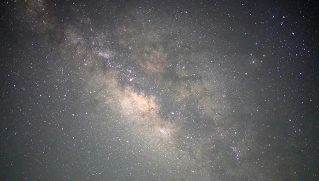 The Milky Way galaxy is seen in this long-exposure photograph from the Al Quaa Desert outside of Abu Dhabi, United Arab Emirates, Sunday, May 24, 2026. (AP Photo/Jon Gambrell)