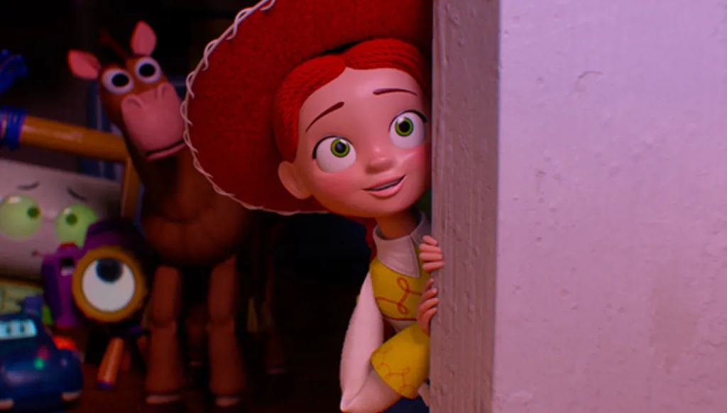 This image released by Pixar shows the character Jessie, voiced by Joan Cusack, in a scene from "Toy Story 5." (Pixar-Disney via AP)