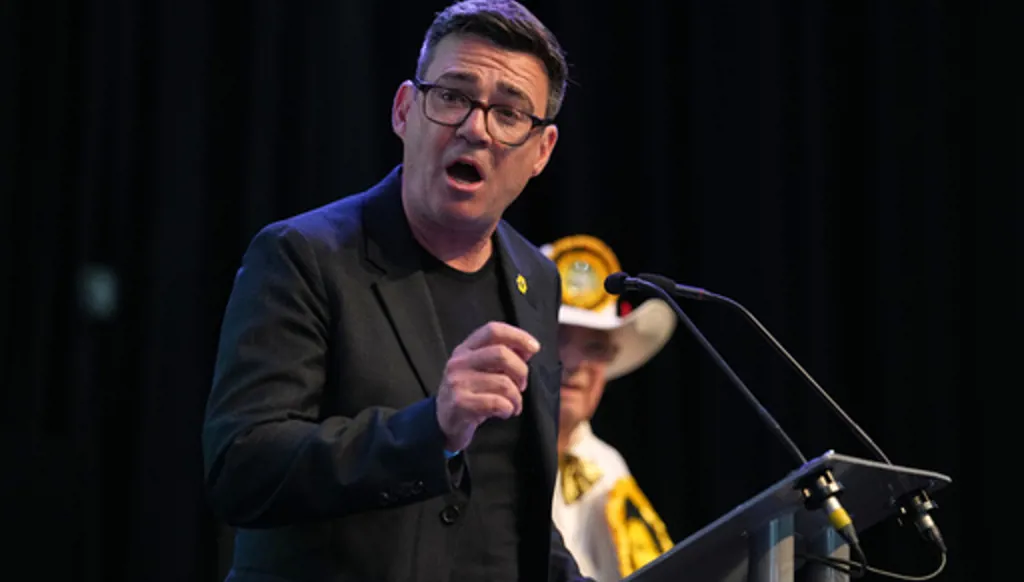FILE - Labour party's Andy Burnham speaks after winning the Makerfield by-election, paving the way for a leadership challenge against Prime Minister Sir Keir Starmer. in Wigan, England, Friday, June 19, 2026.(AP Photo/Jon Super, file)