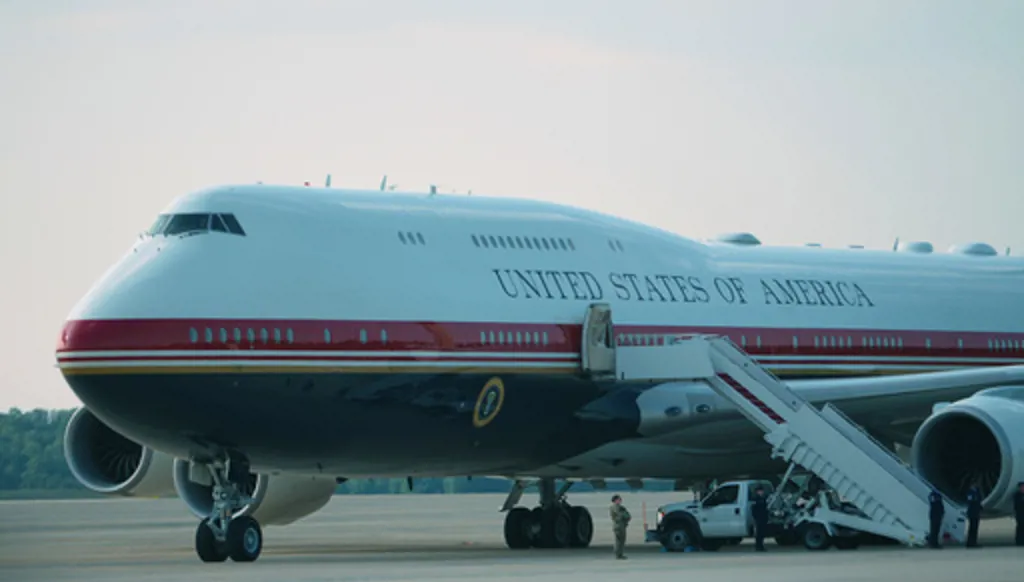 The newly designated Air Force One is ready as President Donald Trump arrives to board, Wednesday, July 1, 2026, at Joint Base Andrews, Md. (AP Photo/Julia Demaree Nikhinson)