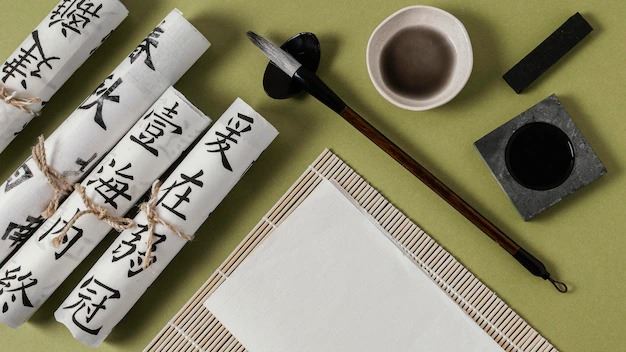 الأدوات الأساسية المستخدمة في كتابة الشعر الياباني منذ القدم