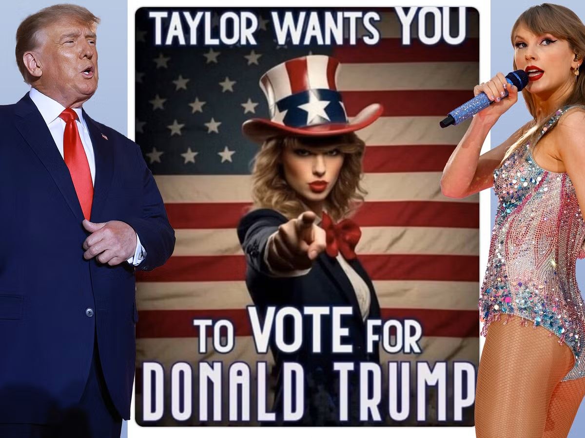 دونالد ترامب ينشر صوراً مزيّفة لتايلور سويفت