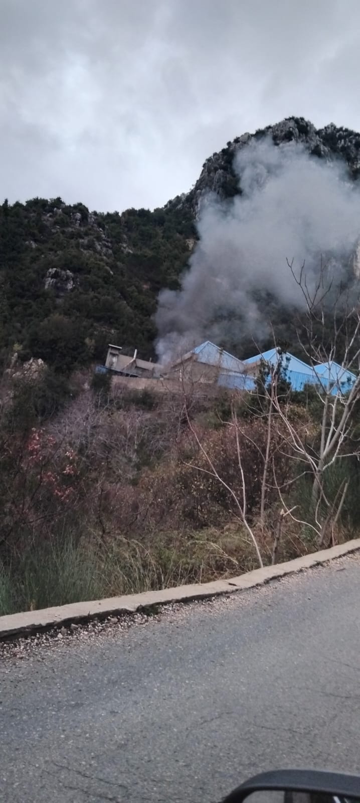 حريق في معمل مياه تنورين.