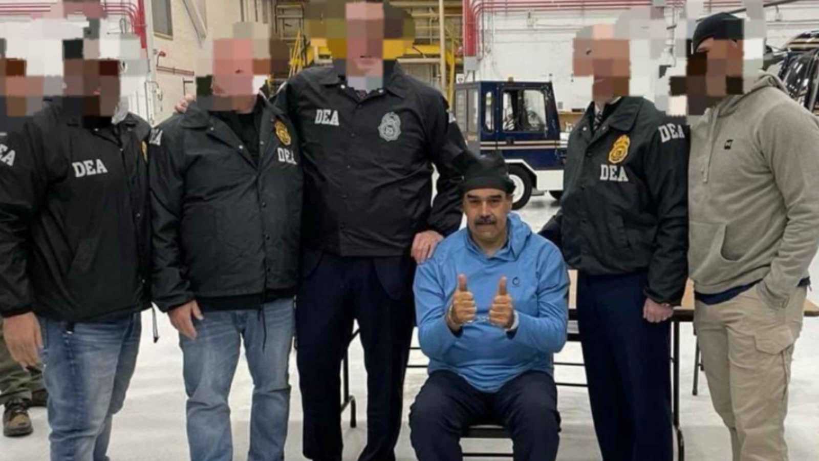 الرئيس الفنزويلي نيكولاس مادورو بعد اعتقاله (إكس)