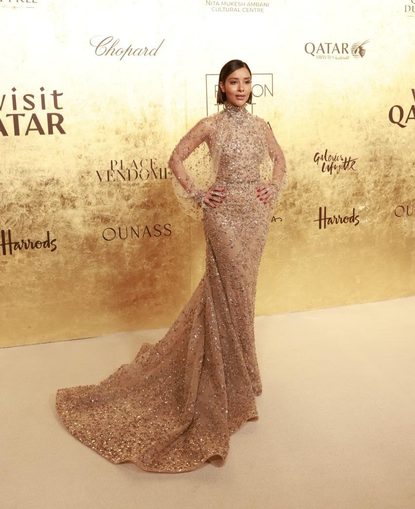 بلقيس فتحي بفستان زهير مراد في حفل توزيع جوائز فاشن تراست العربية 2025 بقطر (انستغرام)