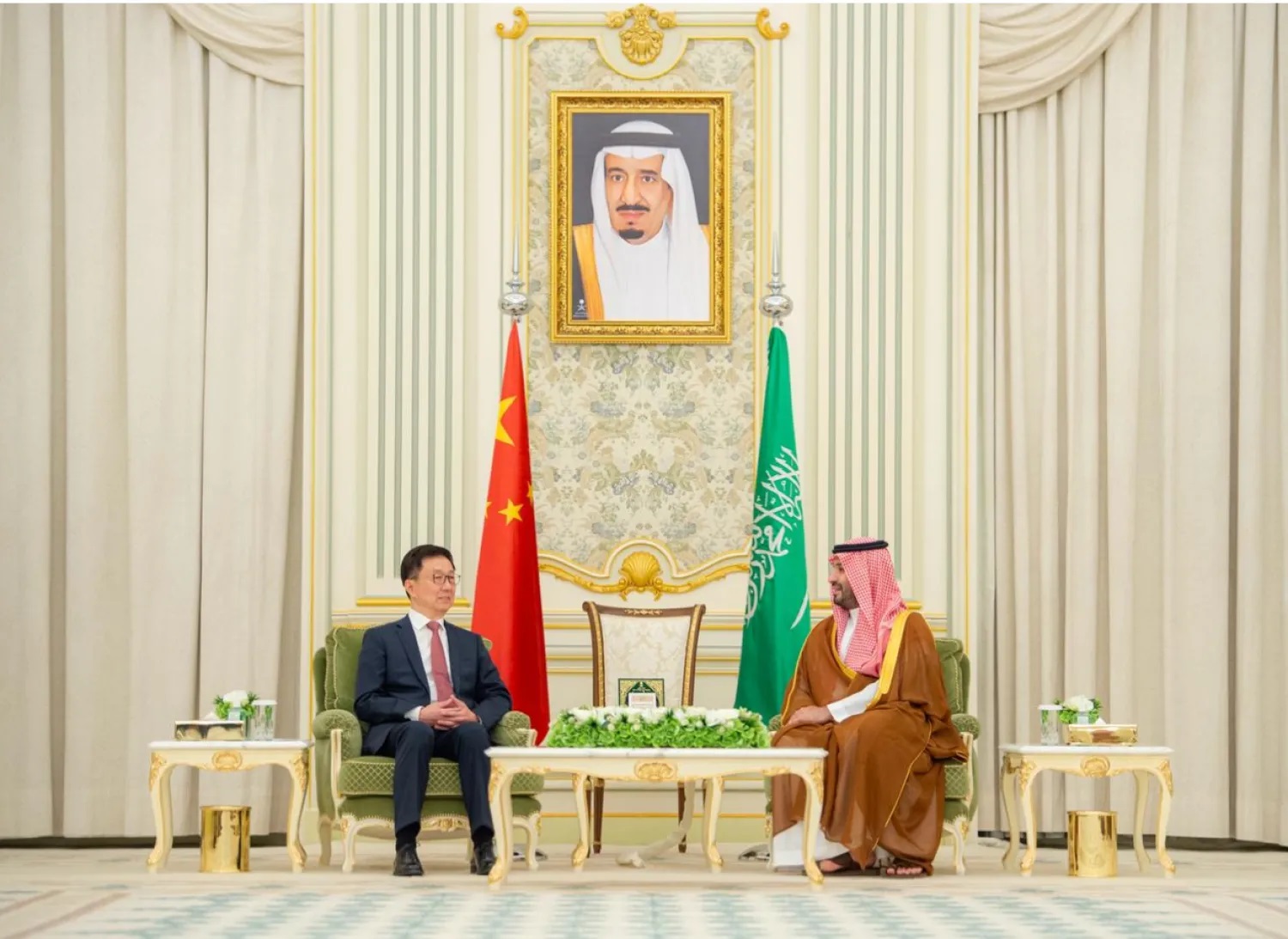 ولي العهد السعودي خلال لقائه في الرياض مع نائب رئيس جمهورية ‏الصين (واس)‏