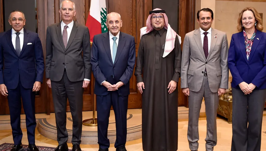 رئيس مجلس النواب اللبناني يلتقي اللجنة الخماسية: لإنجاز الاستحقاق الرئاسي خاصة في هذه الظروف
